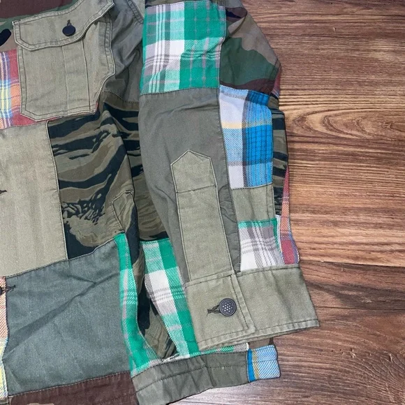 RRL Flannel Patchwork Military Jacket - Picture 7 of 15